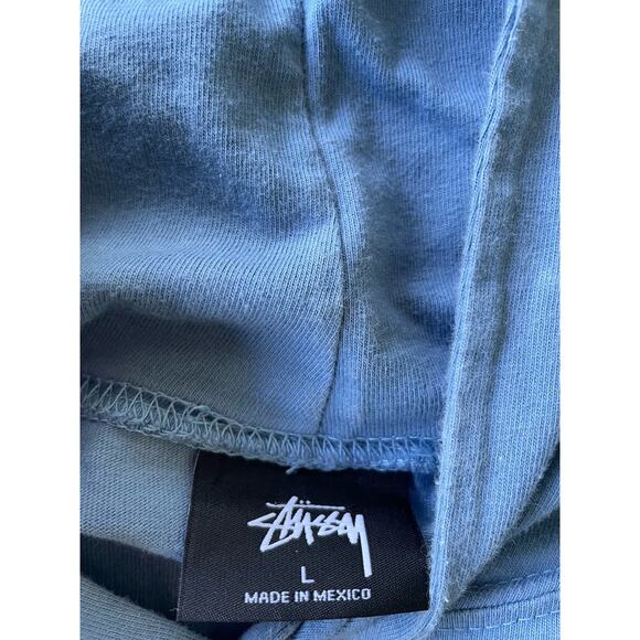 Stussy Holographic Logo Hoodie Light Blue Size Large - Picture 6 of 6